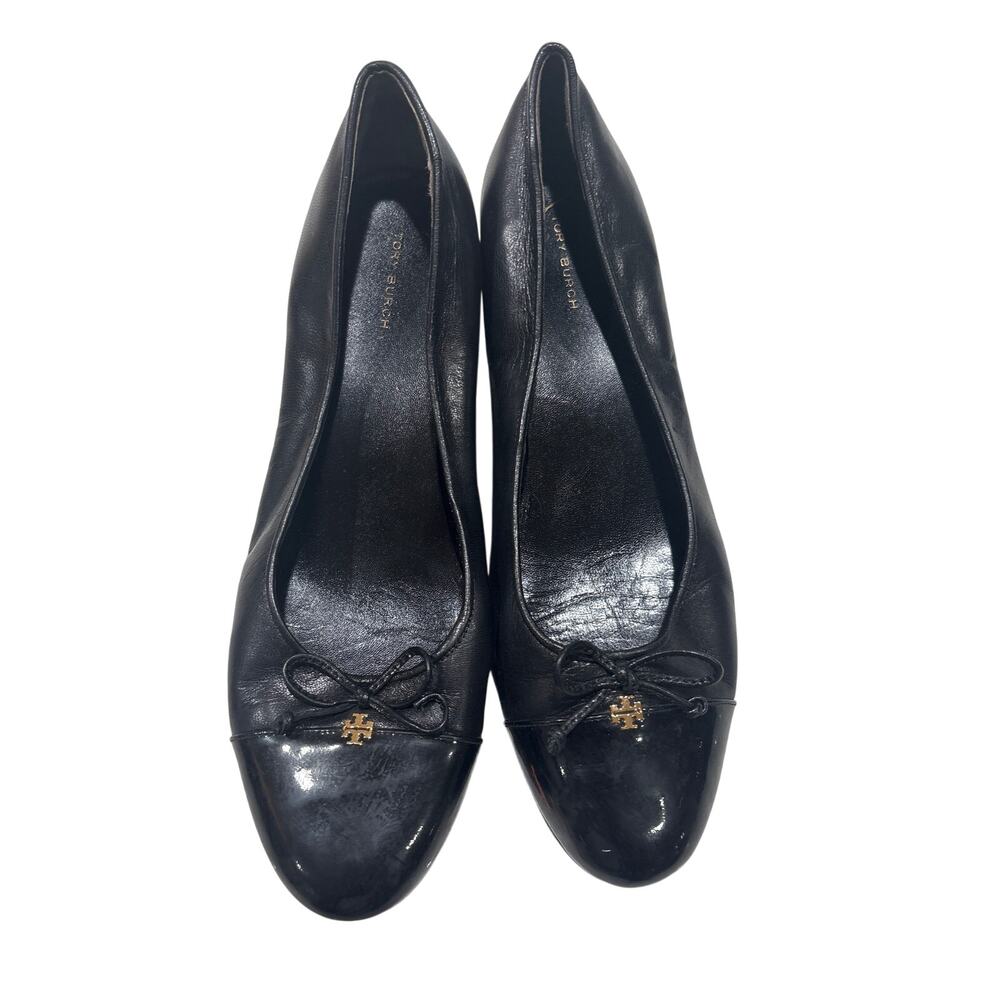Tory Burch  Cap-Toe Leather Pumps size 10.5